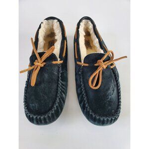 UGG Dakota Moccasin Black Slip On Slippers Size 9 Women's Winter Shoes Flats